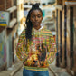 Equatorial Guinea Hoodie - Lion Print and Traditional African Kente Patterns
