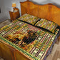 Equatorial Guinea Quilt Bed Set - Lion Print and Traditional African Kente Patterns
