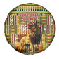 Equatorial Guinea Spare Tire Cover - Lion Print and Traditional African Kente Patterns