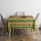 Equatorial Guinea Tablecloth - Lion Print and Traditional African Kente Patterns