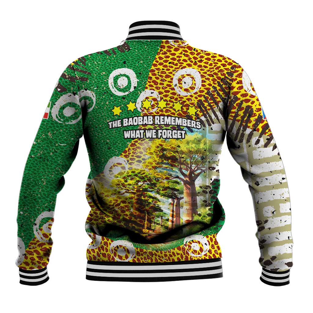 Equatorial Guinea Baobab Tree Baseball Jacket - Tribal Patterns and Heritage Quote