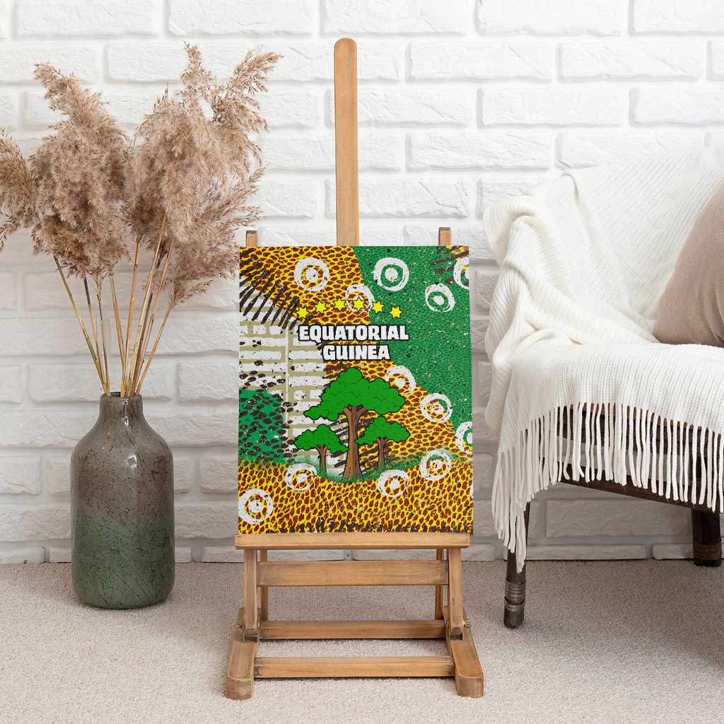 Equatorial Guinea Baobab Tree Canvas Wall Art - Tribal Patterns and Heritage Quote