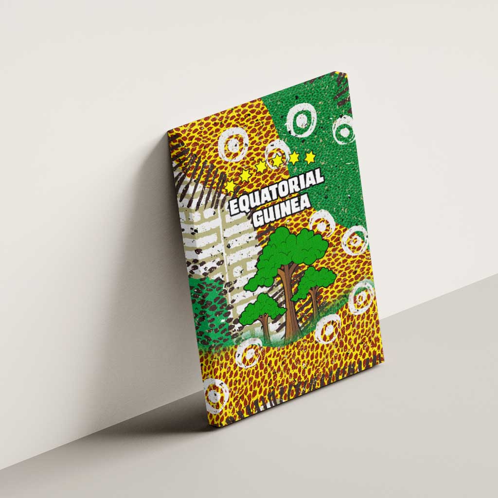 Equatorial Guinea Baobab Tree Canvas Wall Art - Tribal Patterns and Heritage Quote