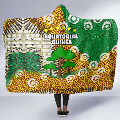 Equatorial Guinea Baobab Tree Hooded Blanket - Tribal Patterns and Heritage Quote