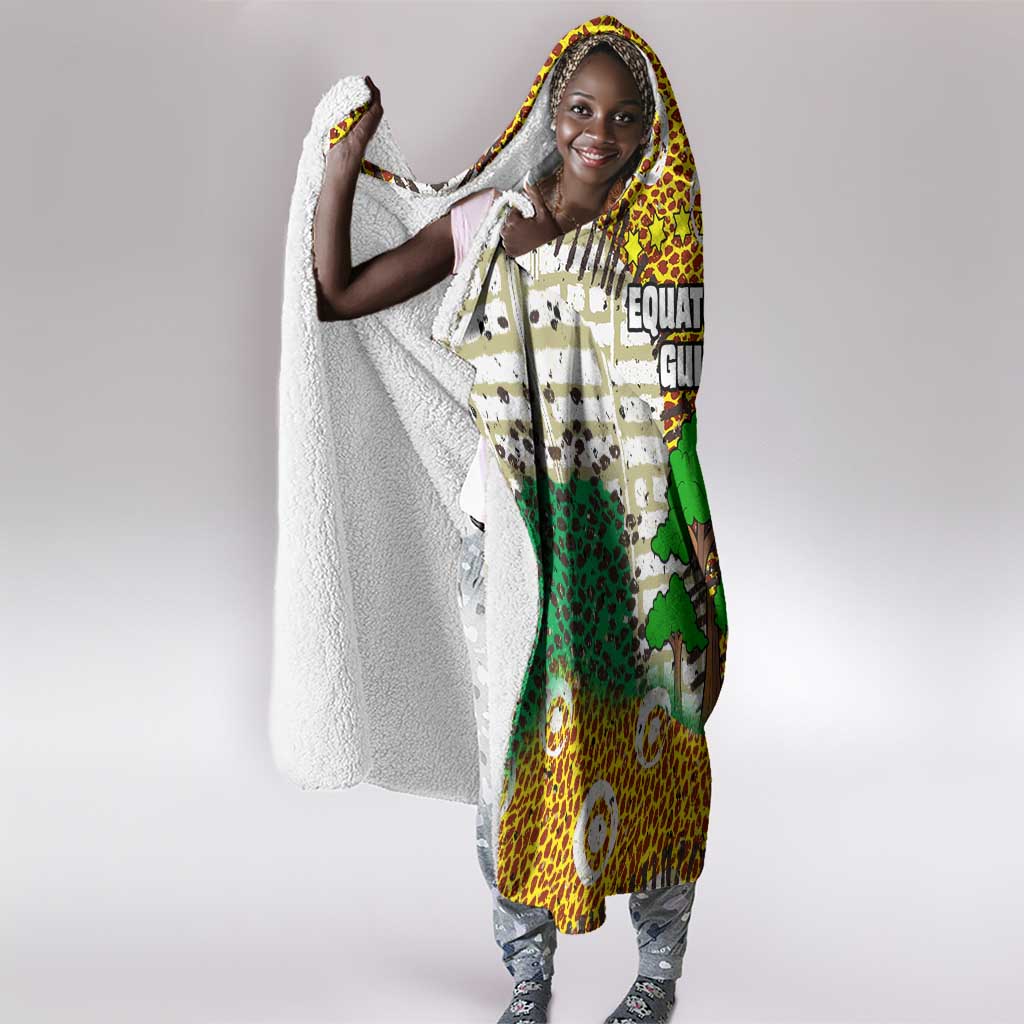 Equatorial Guinea Baobab Tree Hooded Blanket - Tribal Patterns and Heritage Quote