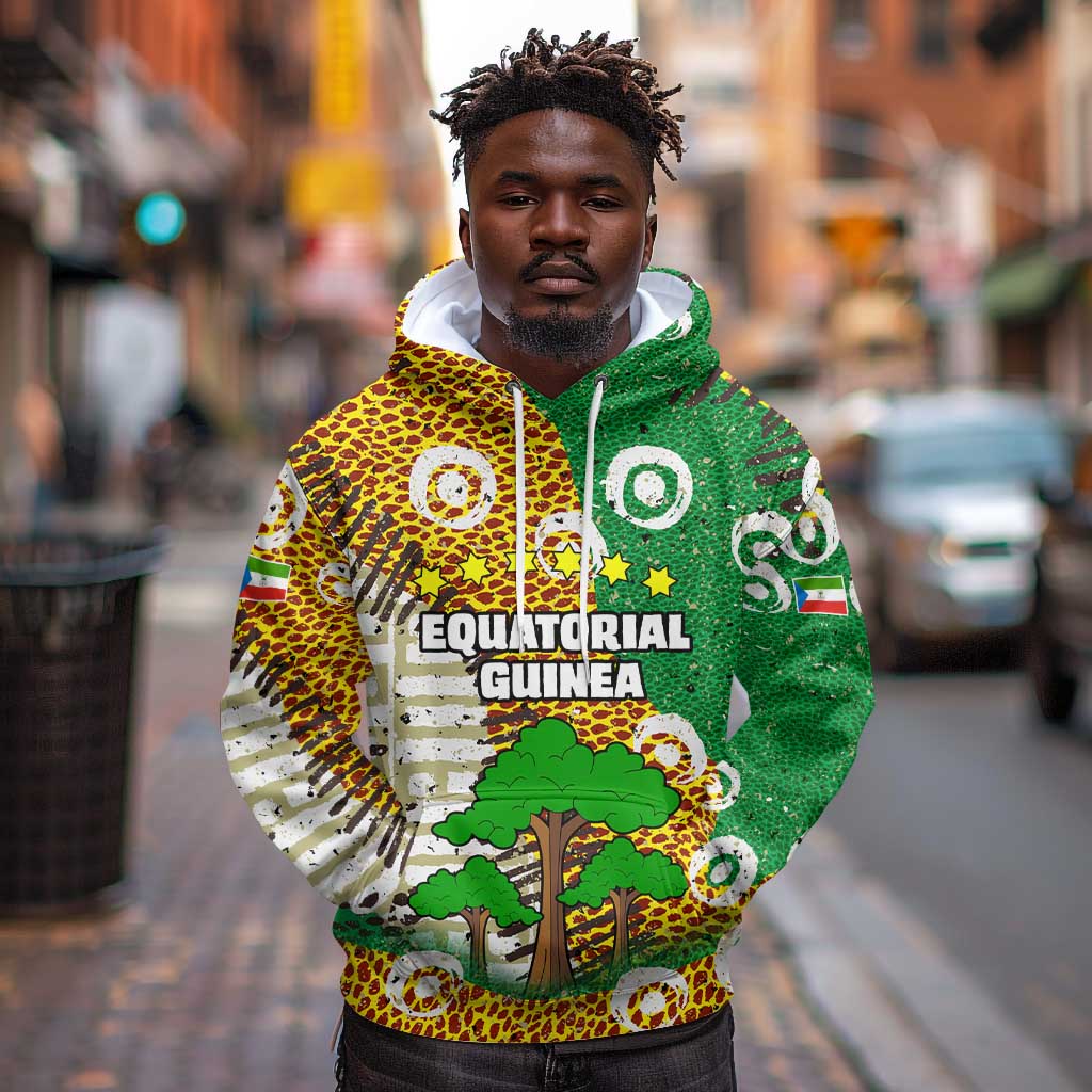 Equatorial Guinea Baobab Tree Hoodie - Tribal Patterns and Heritage Quote
