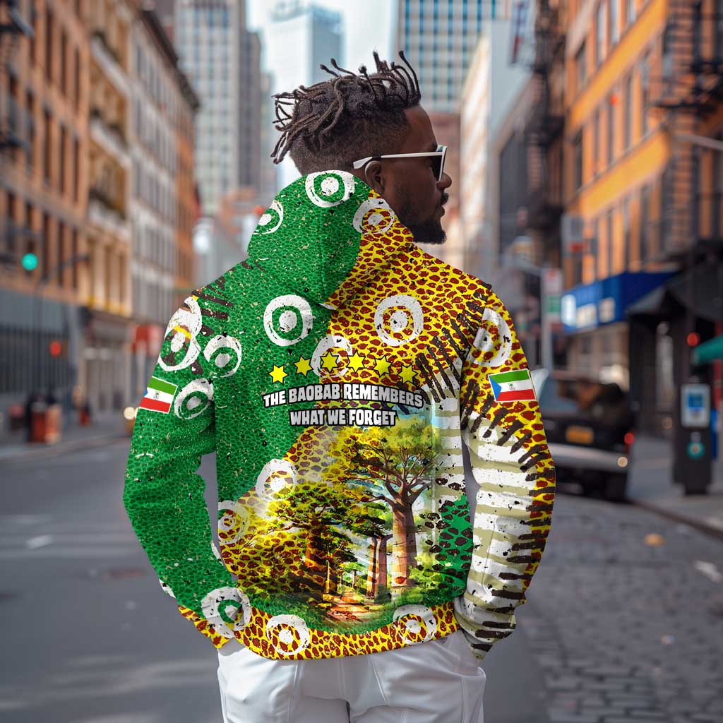 Equatorial Guinea Baobab Tree Hoodie - Tribal Patterns and Heritage Quote