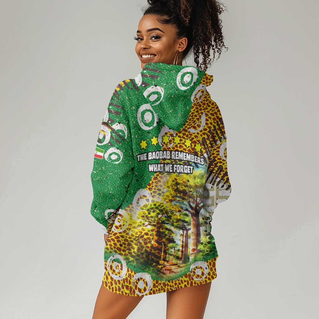 Equatorial Guinea Baobab Tree Hoodie Dress - Tribal Patterns and Heritage Quote