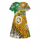 Equatorial Guinea Baobab Tree Kid Short Sleeve Dress - Tribal Patterns and Heritage Quote