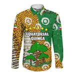 Equatorial Guinea Baobab Tree Long Sleeve Button Shirt - Tribal Patterns and Heritage Quote