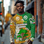 Equatorial Guinea Baobab Tree Long Sleeve Shirt - Tribal Patterns and Heritage Quote