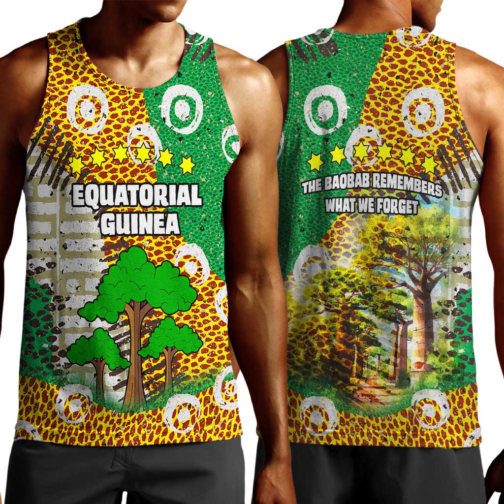Equatorial Guinea Baobab Tree Men Tank Top - Tribal Patterns and Heritage Quote