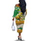 Equatorial Guinea Baobab Tree Off The Shoulder Long Sleeve Dress - Tribal Patterns and Heritage Quote