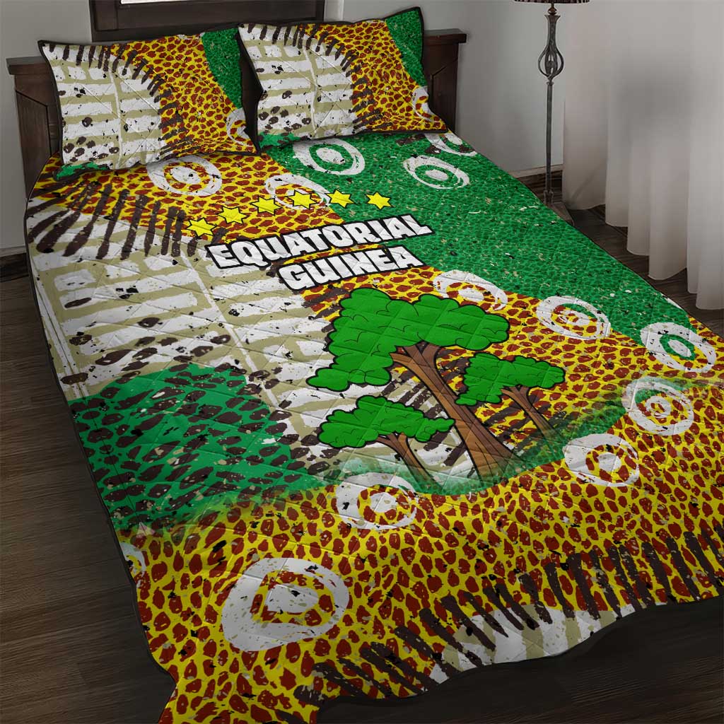 Equatorial Guinea Baobab Tree Quilt Bed Set - Tribal Patterns and Heritage Quote