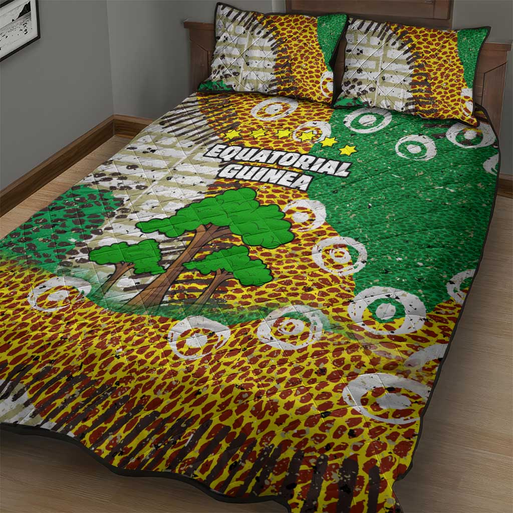 Equatorial Guinea Baobab Tree Quilt Bed Set - Tribal Patterns and Heritage Quote