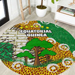 Equatorial Guinea Baobab Tree Round Carpet - Tribal Patterns and Heritage Quote