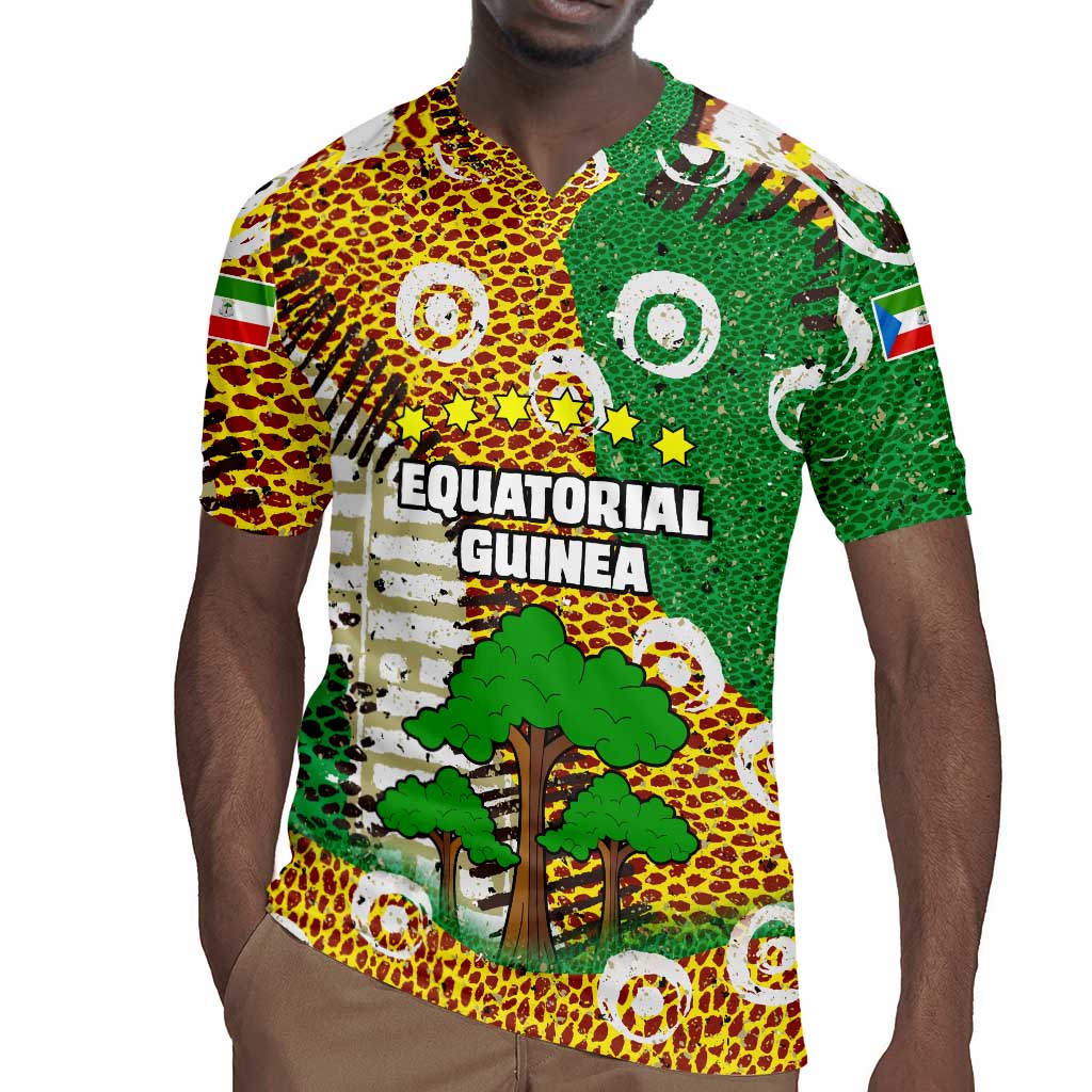 Equatorial Guinea Baobab Tree Rugby Jersey - Tribal Patterns and Heritage Quote
