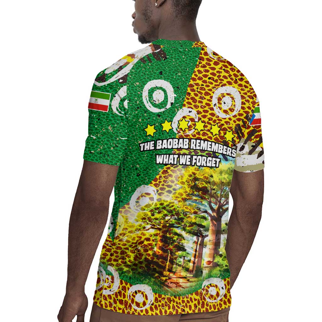 Equatorial Guinea Baobab Tree Rugby Jersey - Tribal Patterns and Heritage Quote
