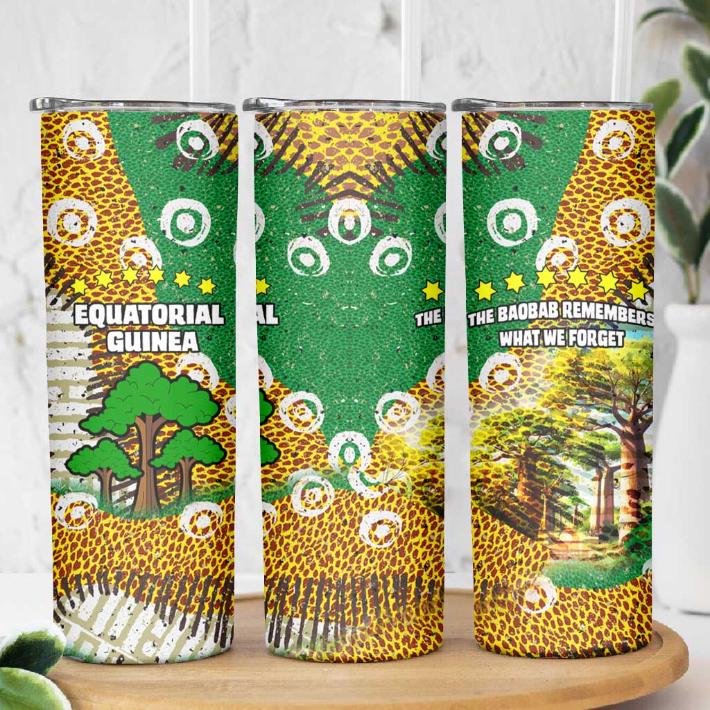 Equatorial Guinea Baobab Tree Skinny Tumbler - Tribal Patterns and Heritage Quote