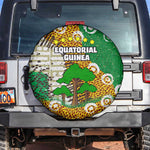 Equatorial Guinea Baobab Tree Spare Tire Cover - Tribal Patterns and Heritage Quote