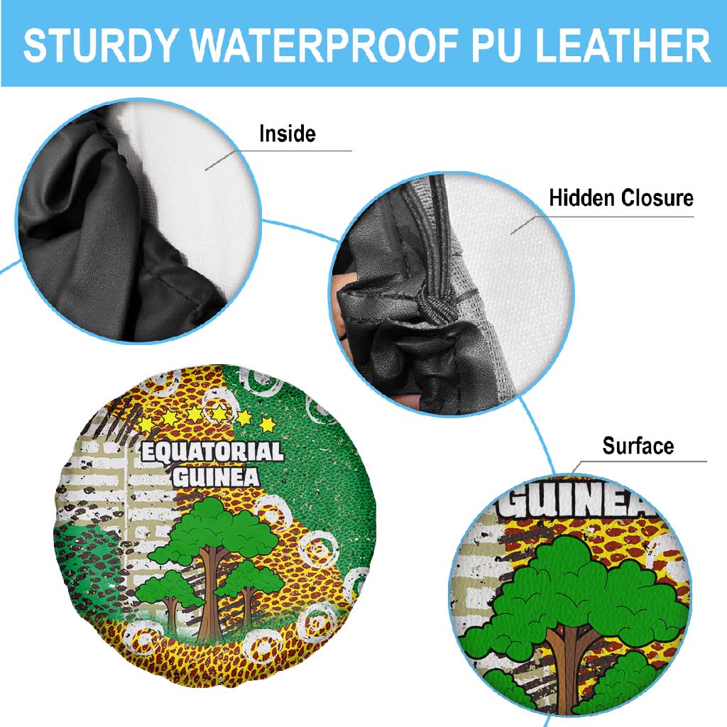 Equatorial Guinea Baobab Tree Spare Tire Cover - Tribal Patterns and Heritage Quote