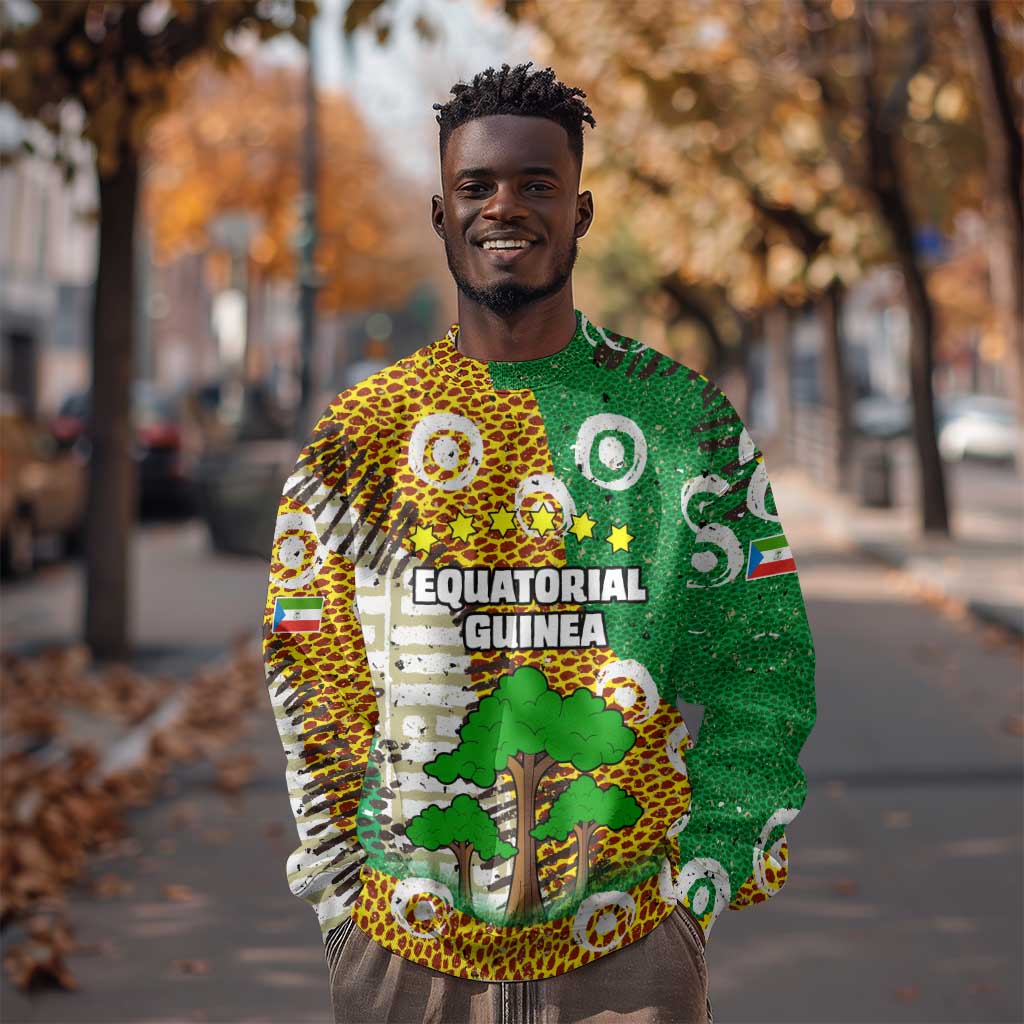 Equatorial Guinea Baobab Tree Sweatshirt - Tribal Patterns and Heritage Quote