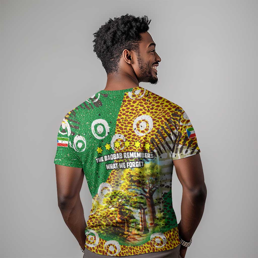 Equatorial Guinea Baobab Tree T shirt - Tribal Patterns and Heritage Quote
