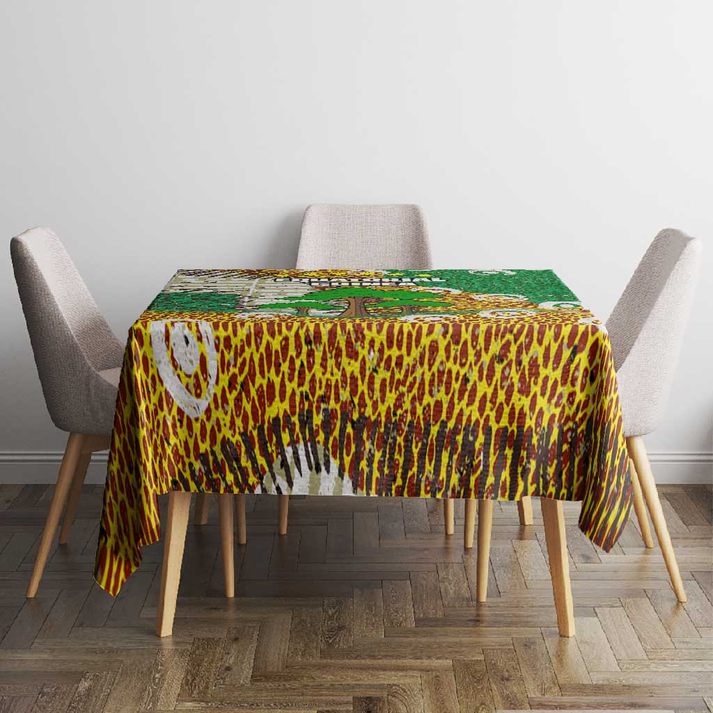 Equatorial Guinea Baobab Tree Tablecloth - Tribal Patterns and Heritage Quote