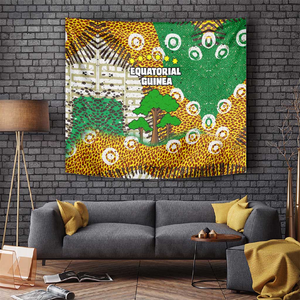 Equatorial Guinea Baobab Tree Tapestry - Tribal Patterns and Heritage Quote