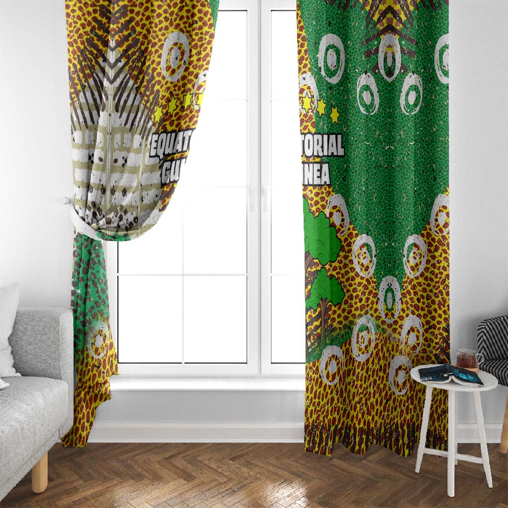 Equatorial Guinea Baobab Tree Window Curtain - Tribal Patterns and Heritage Quote