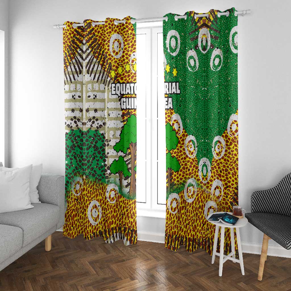 Equatorial Guinea Baobab Tree Window Curtain - Tribal Patterns and Heritage Quote