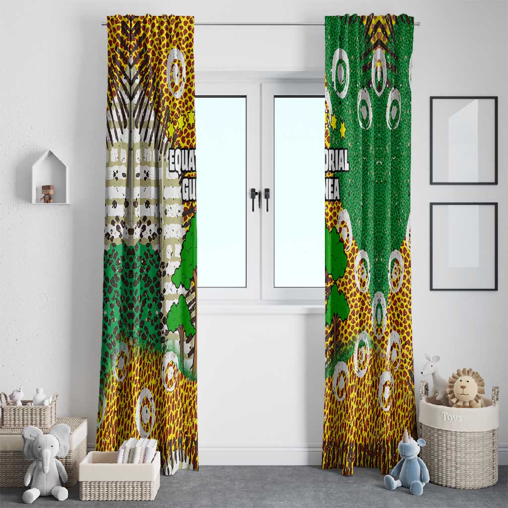 Equatorial Guinea Baobab Tree Window Curtain - Tribal Patterns and Heritage Quote