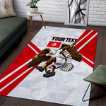 Personalized Tunisia Soccer Area Rug Tunisia Flag Eagle Football Mascot