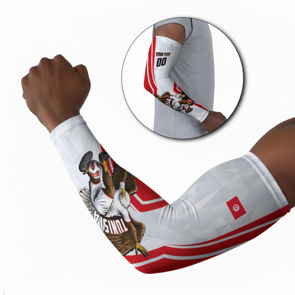 Personalized Tunisia Soccer Arm Sleeves Tunisia Flag Eagle Football Mascot