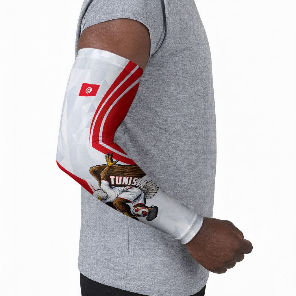 Personalized Tunisia Soccer Arm Sleeves Tunisia Flag Eagle Football Mascot