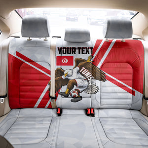 Personalized Tunisia Soccer Back Car Seat Cover Tunisia Flag Eagle Football Mascot