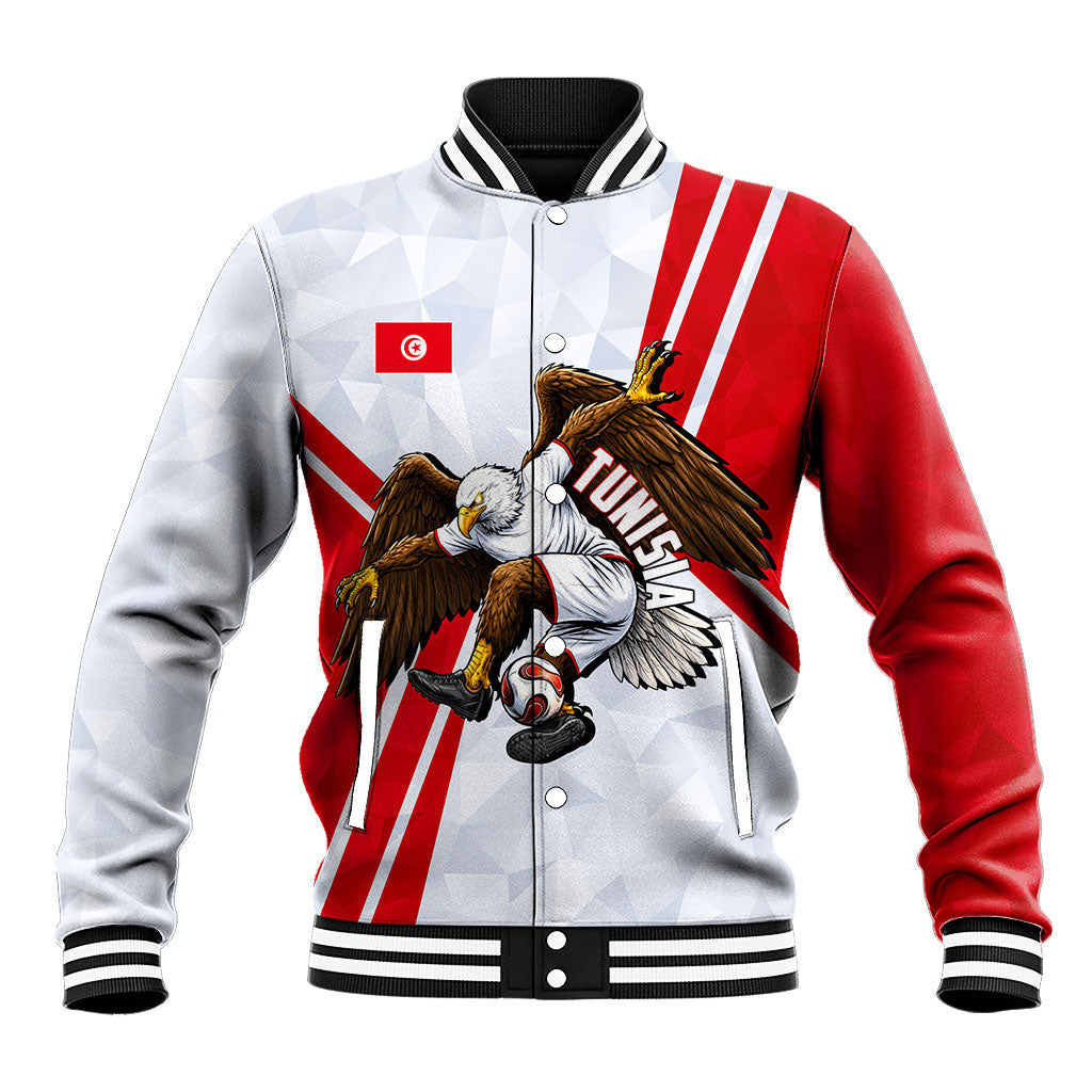 Personalized Tunisia Soccer Baseball Jacket Tunisia Flag Eagle Football Mascot