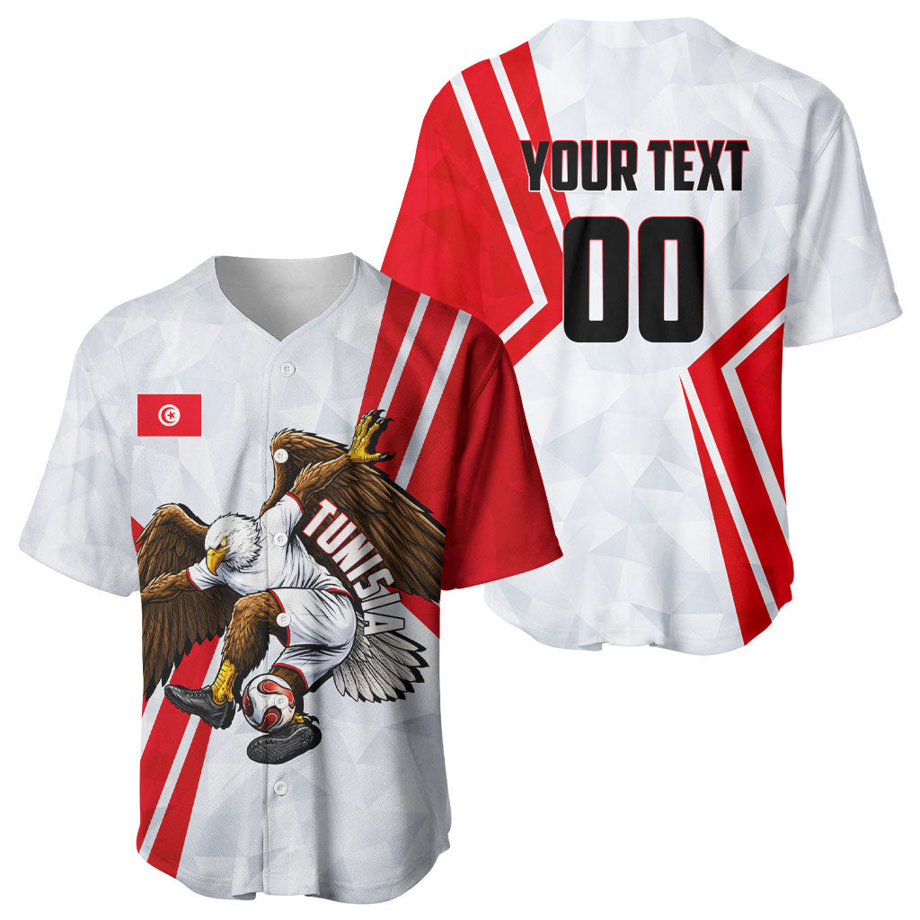 Personalized Tunisia Soccer Baseball Jersey Tunisia Flag Eagle Football Mascot