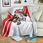 Personalized Tunisia Soccer Blanket Tunisia Flag Eagle Football Mascot