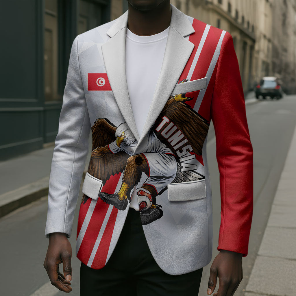 Personalized Tunisia Soccer Blazer Tunisia Flag Eagle Football Mascot