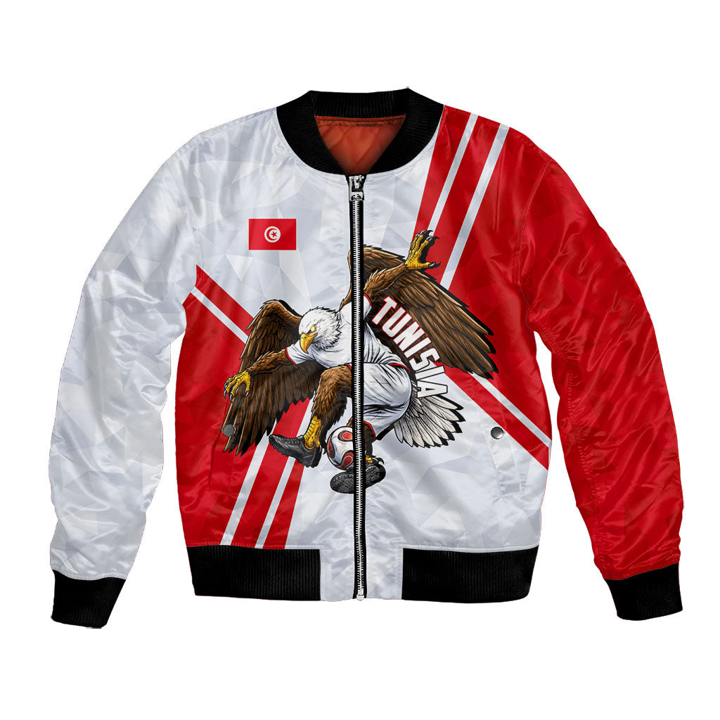 Personalized Tunisia Soccer Bomber Jacket Tunisia Flag Eagle Football Mascot