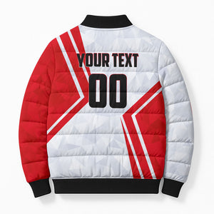Personalized Tunisia Soccer Bomber Puffer Jacket Tunisia Flag Eagle Football Mascot