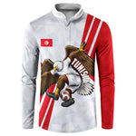 Personalized Tunisia Soccer Button Sweatshirt Tunisia Flag Eagle Football Mascot