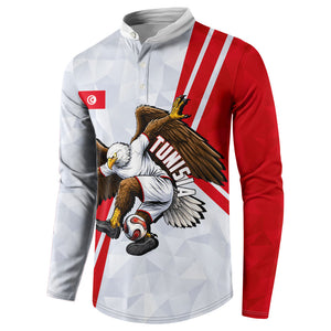 Personalized Tunisia Soccer Button Sweatshirt Tunisia Flag Eagle Football Mascot