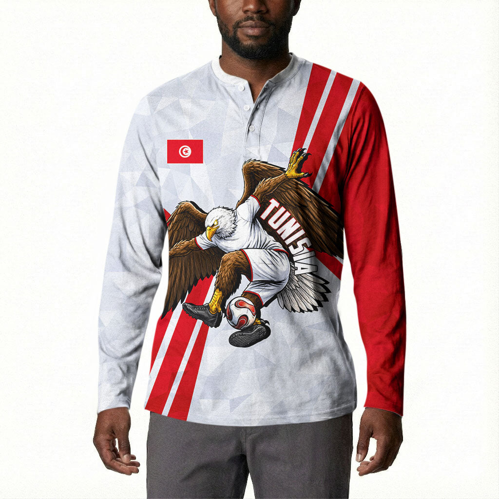 Personalized Tunisia Soccer Button Sweatshirt Tunisia Flag Eagle Football Mascot