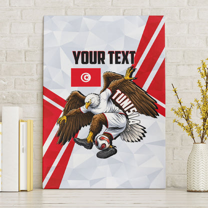 Personalized Tunisia Soccer Canvas Wall Art Tunisia Flag Eagle Football Mascot