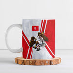 Personalized Tunisia Soccer Ceramic Mug Tunisia Flag Eagle Football Mascot