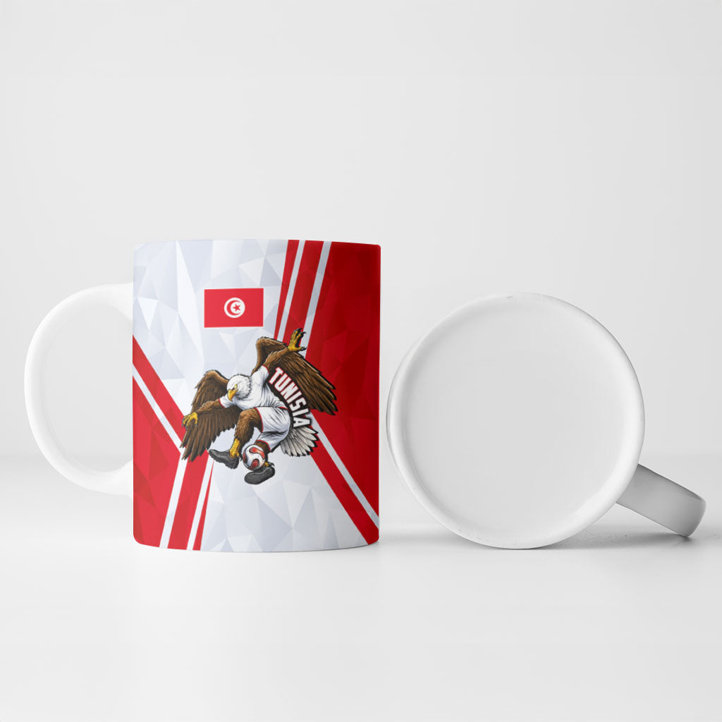 Personalized Tunisia Soccer Ceramic Mug Tunisia Flag Eagle Football Mascot