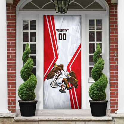 Personalized Tunisia Soccer Door Cover Tunisia Flag Eagle Football Mascot
