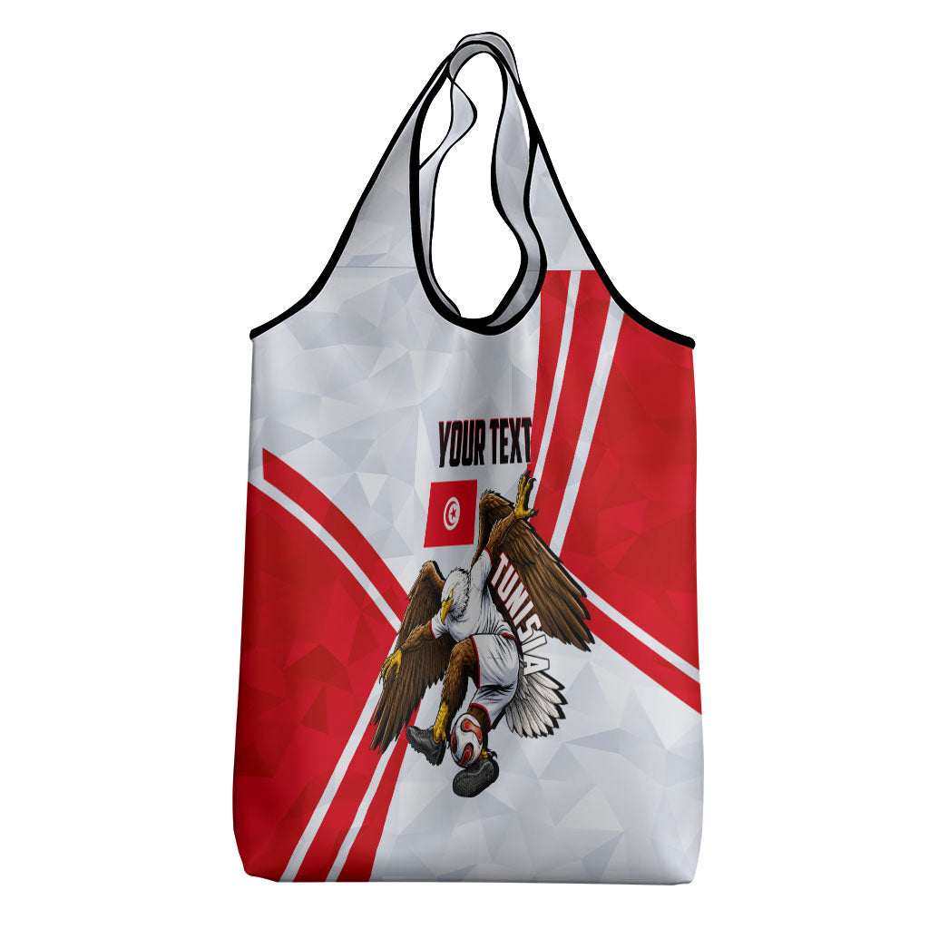 Personalized Tunisia Soccer Grocery Bag Tunisia Flag Eagle Football Mascot